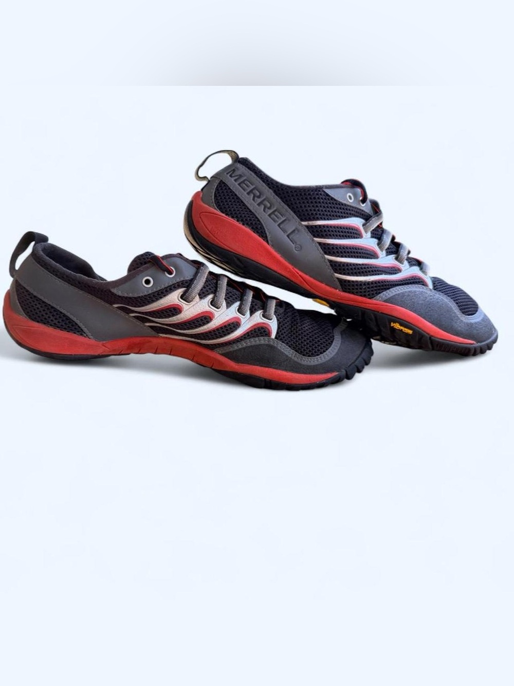 Merrell Black and Red Lightweight Trail Sneakers
